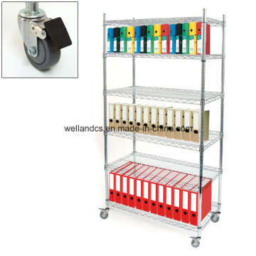 Modern Adjustable Chrome Metal Office Storage Rack for File